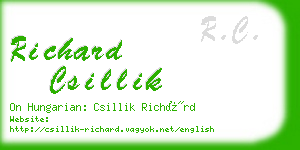 richard csillik business card